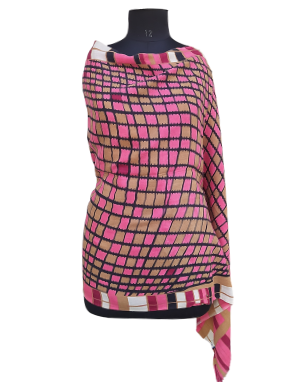 Women stole printed design light pink